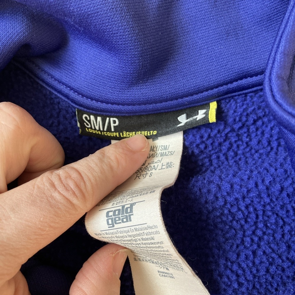 Under Armour ColdGear Storm‎ 1 Pullover Mens Small Purple 1/4 Zip Running - Picture 5 of 6